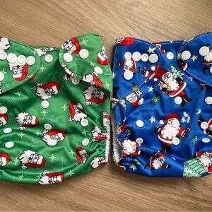Christmas Themed Santa Cloth Diaper Pocket Cover